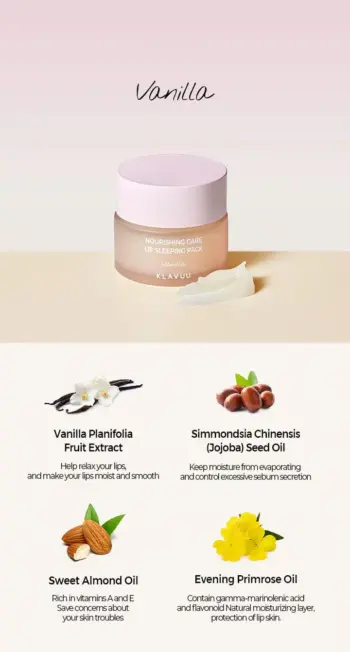 Klavuu – Nourishing Care Lip Sleeping Pack Vanilla 20 g k beauty
